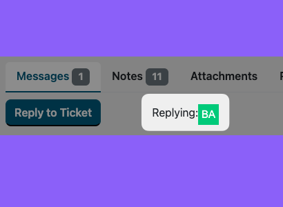 Screenshot of live ticket collision detection, showing a user who is currently viewing a ticket